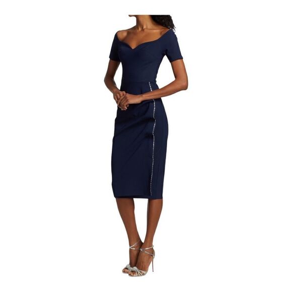 CHIARA Boni La Petite Robe Sultana Ruffle Bodycon Midi Dress size 4 NWT - Picture 1 of 10